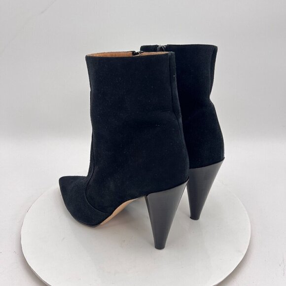 Isabel Marant Leyane Women Size EU 40 US 10 Black Glossed Leather Zip Ankle Boot - Picture 7 of 16